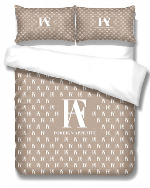 Tan Monogram Bed Set